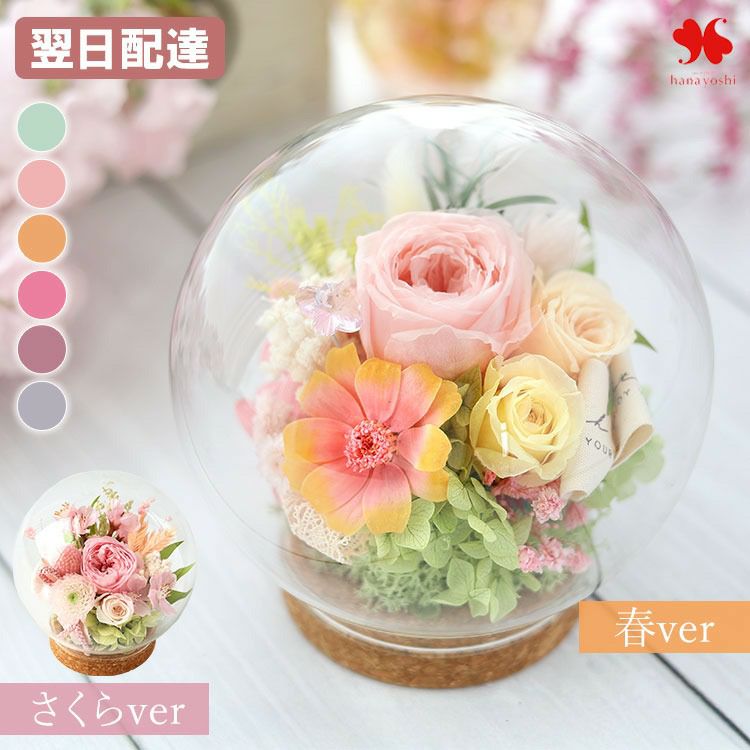 プリザーブドフラワー ガラスドーム バブルドーム LUMIE -ルミエ