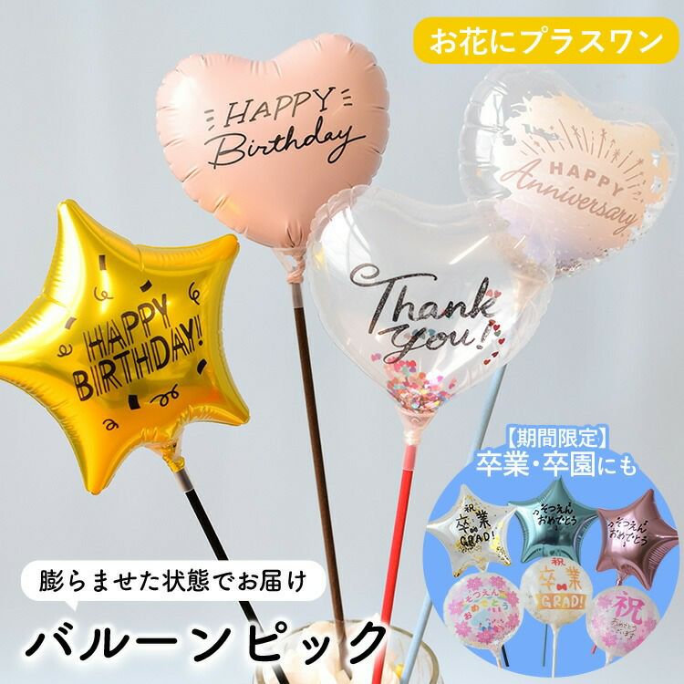 お花にプラス】 バルーン ピック ※ バルーンのみの購入は不可